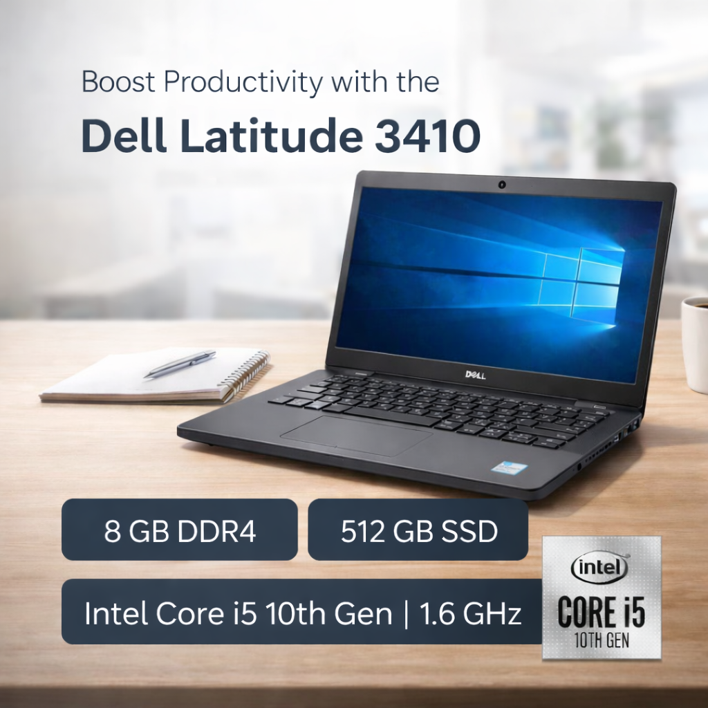 Dell Latitude 3410 – 8 GB DDR4 – 512 GB SSD – Intel Core i5 10th Gen 1.6 Ghz